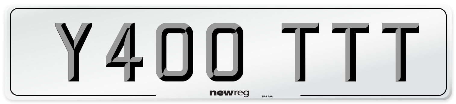 Y400 TTT Number Plate from New Reg